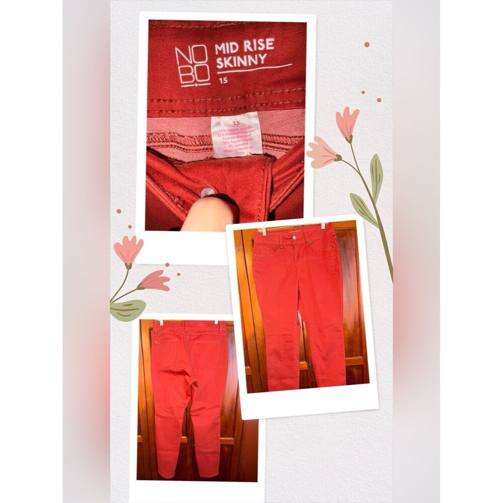 NOBO Women's Vibrant Orangish/Red Skinny Jeans 28↔️ 39↕️ #1688